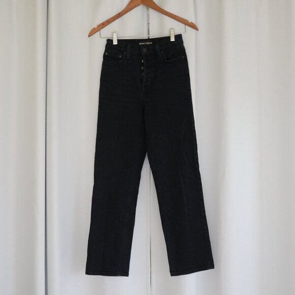 Aritzia Denim Forum The Arlo Hi-rise Straight Black Jeans Sz 24 - Picture 2 of 9